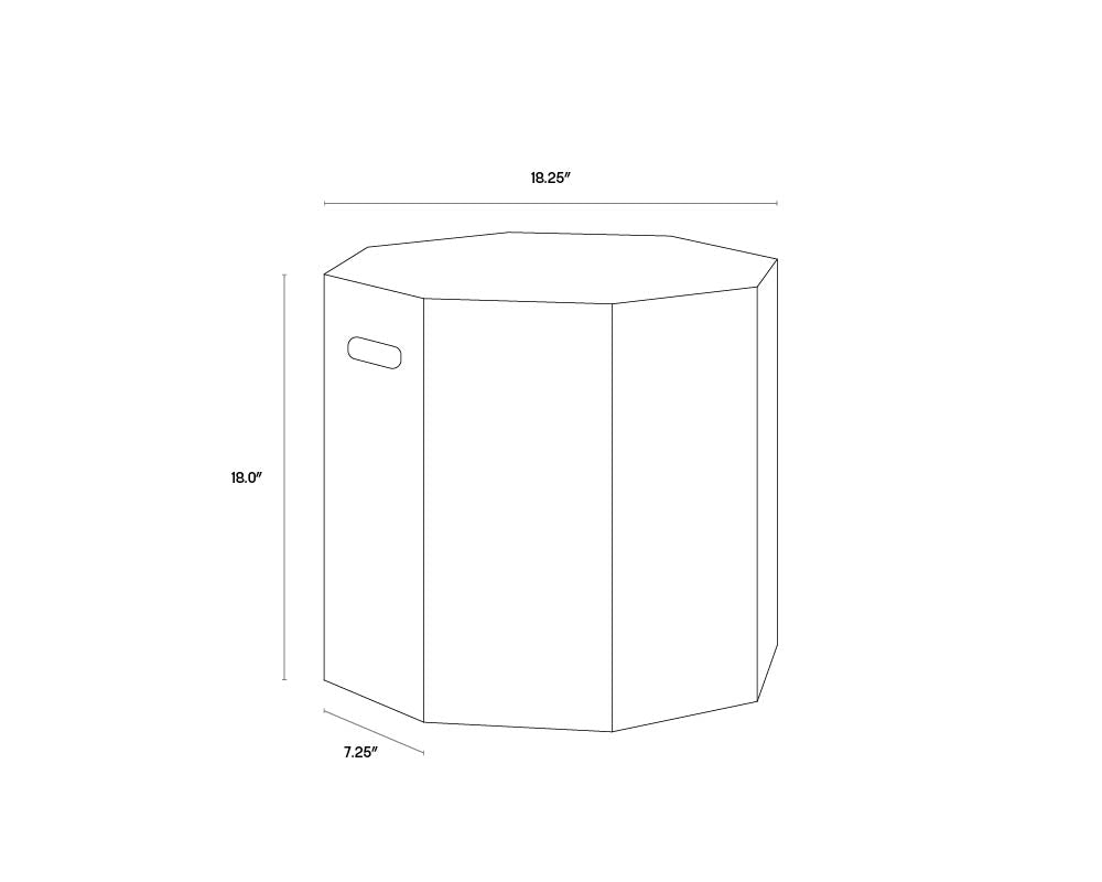 Ollo End Table dimensions schematic