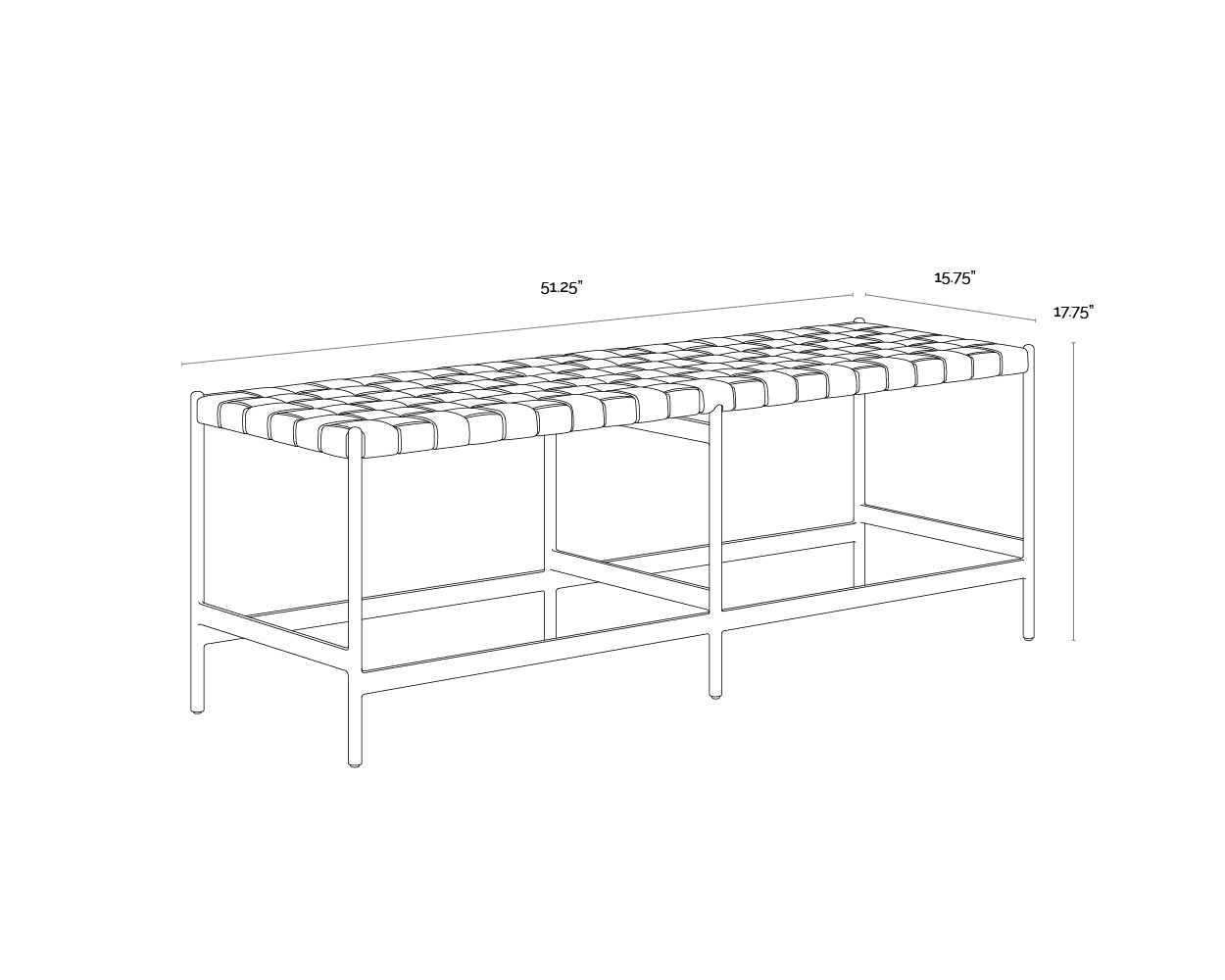 Omari Bench dimensions schematic