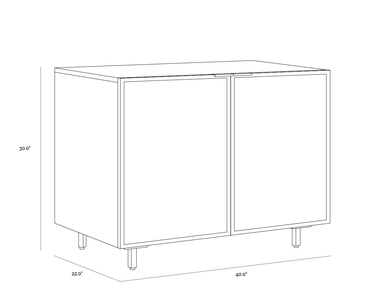 Omari Sideboard - Small dimensions schematic
