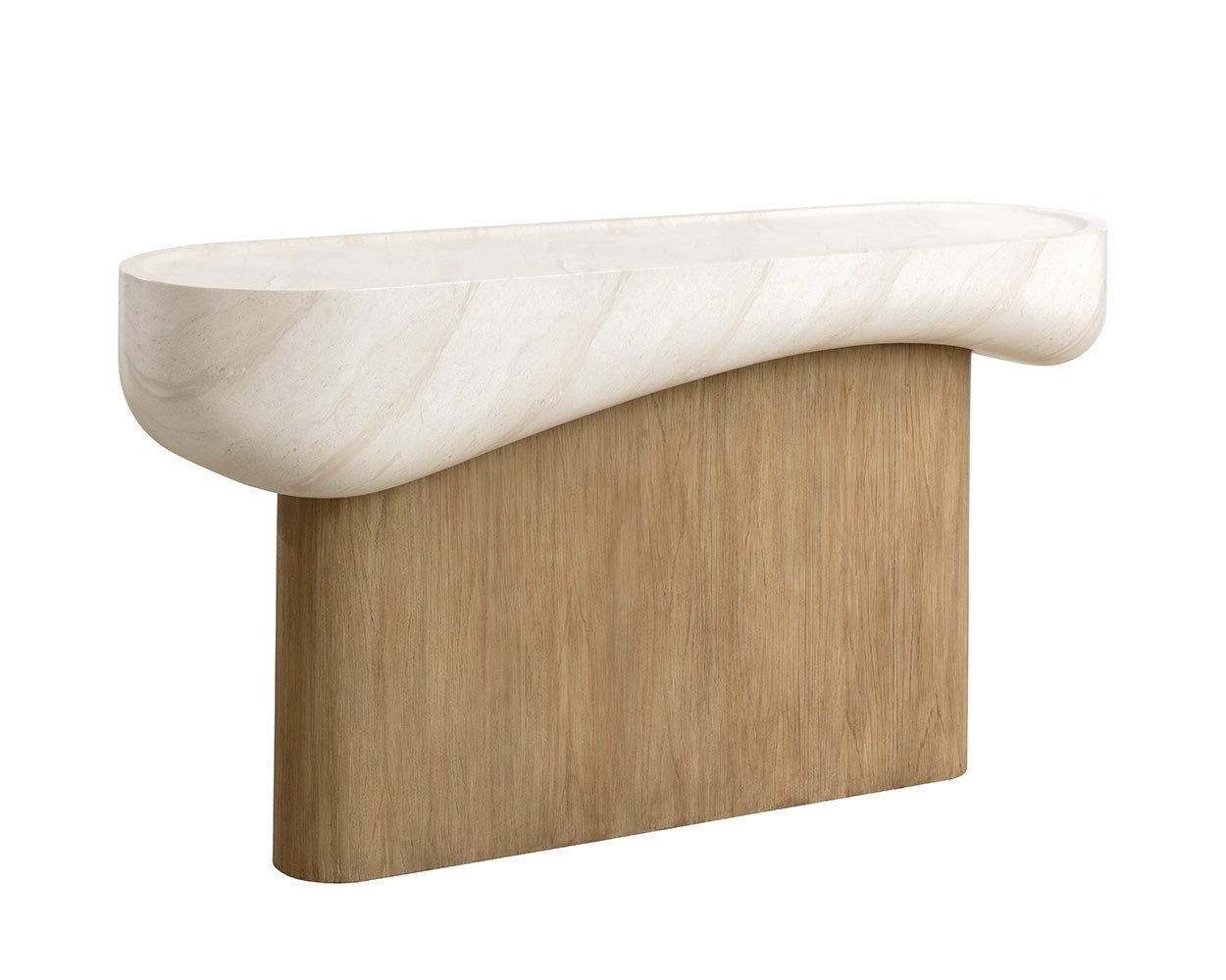 Oreste Console Table — Travertine Look