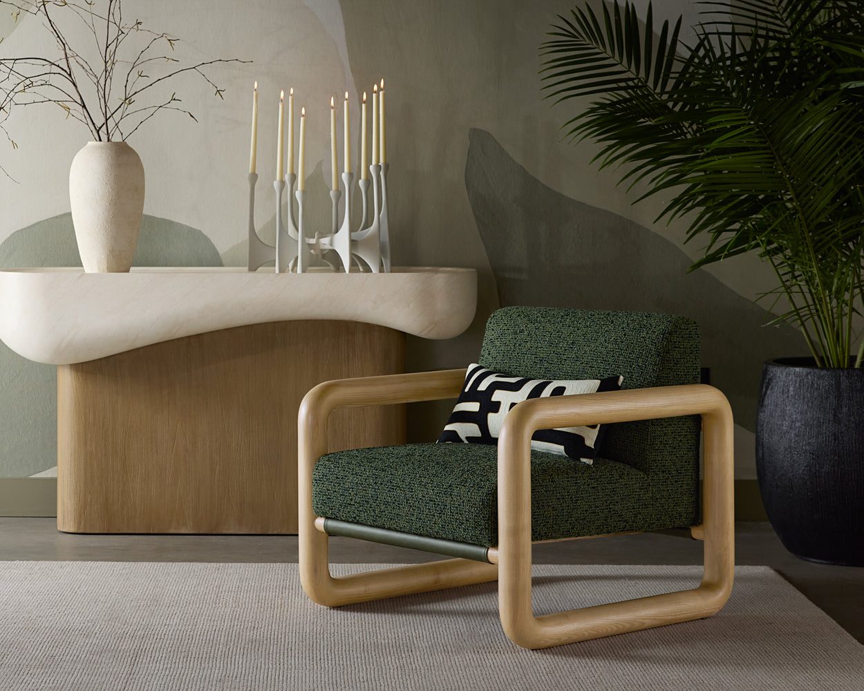 Oreste Console Table — Travertine Look