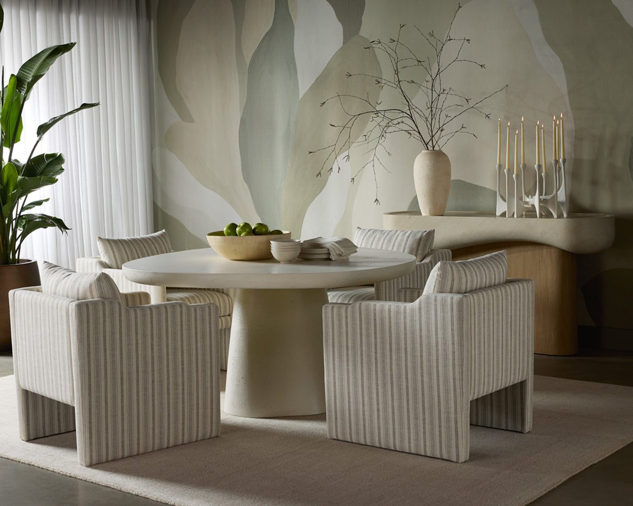 Oreste Console Table — Travertine Look
