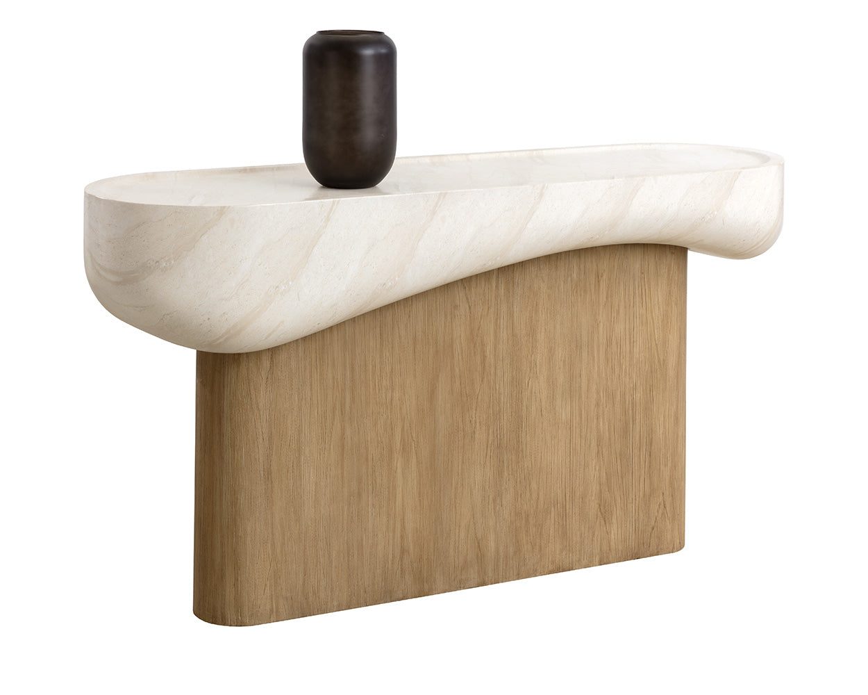 Oreste Console Table — Travertine Look