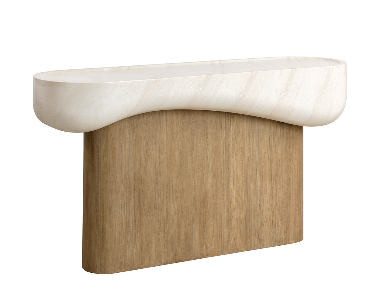 Oreste Console Table — Travertine Look