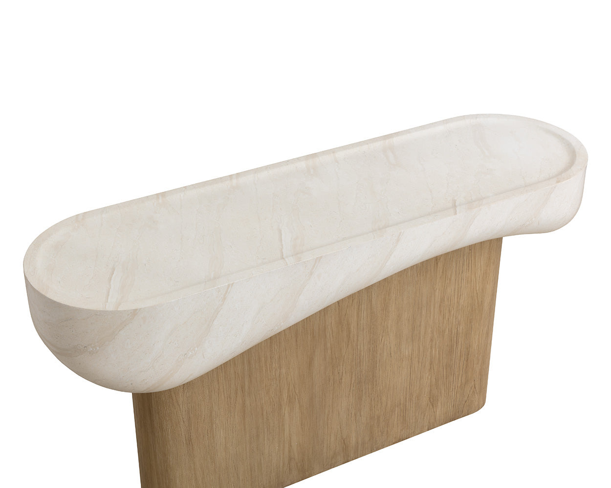 Oreste Console Table — Travertine Look