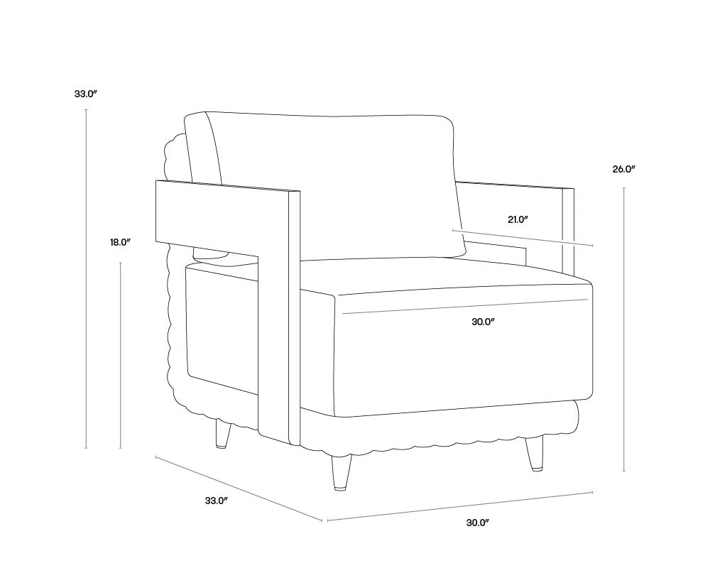 Potenza Armchair dimensions schematic