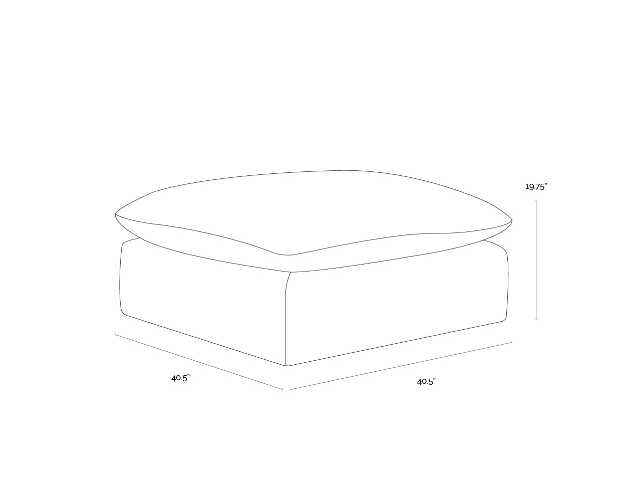 Reve Modular - Ottoman dimensions schematic