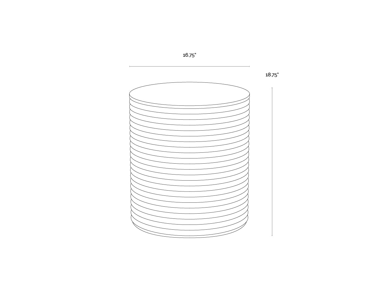 Riva Stool dimensions schematic