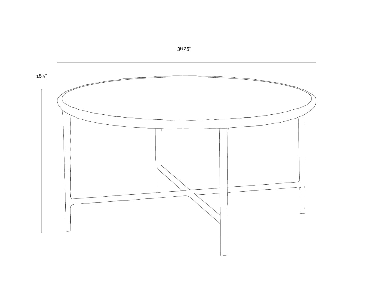 Riyaz Coffee Table dimensions schematic