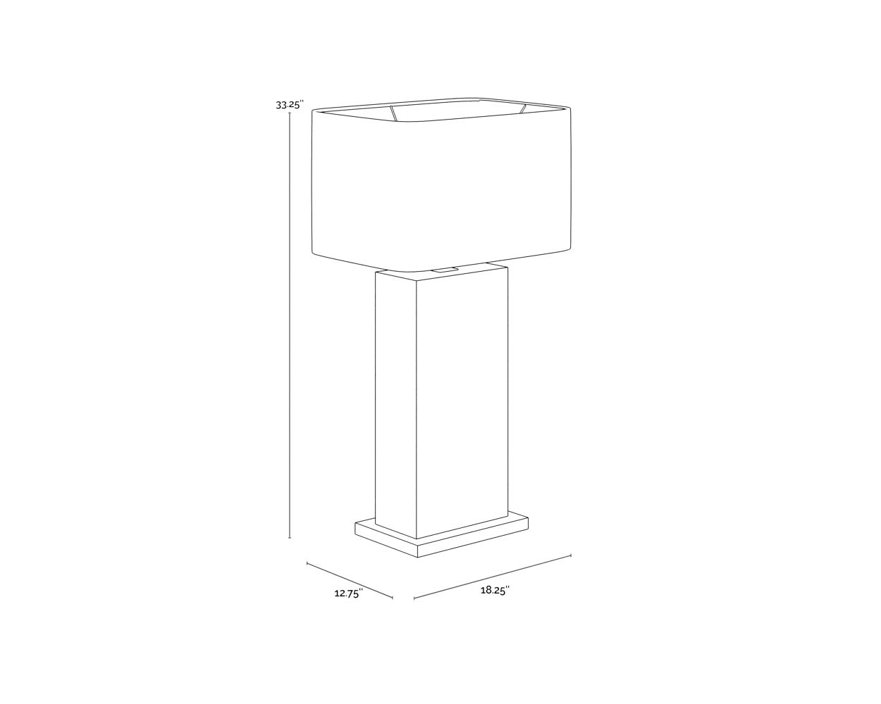 Rovira Table Lamp dimensions schematic