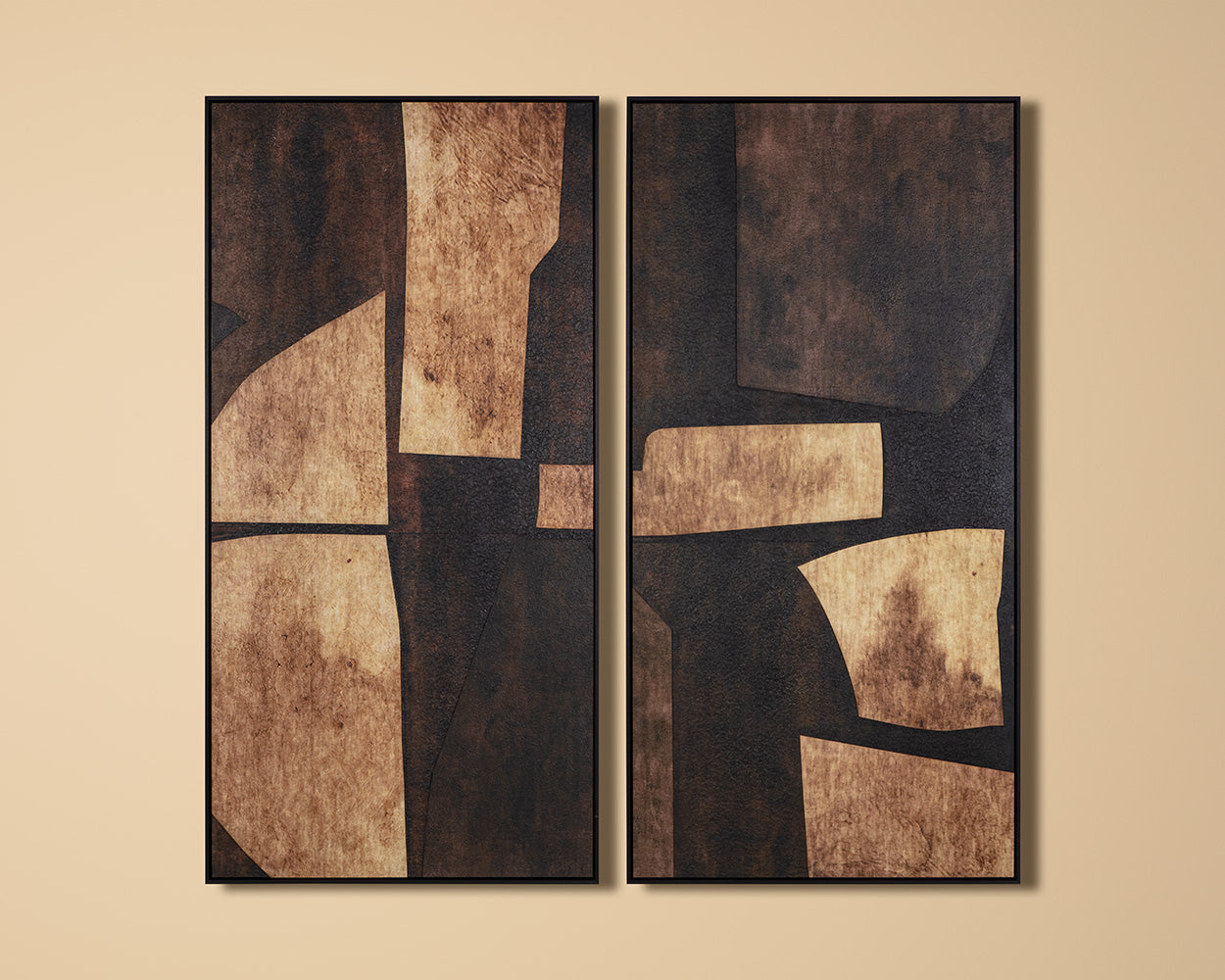 Rustic Nuance I - 30" X 60" - Black Floater Frame