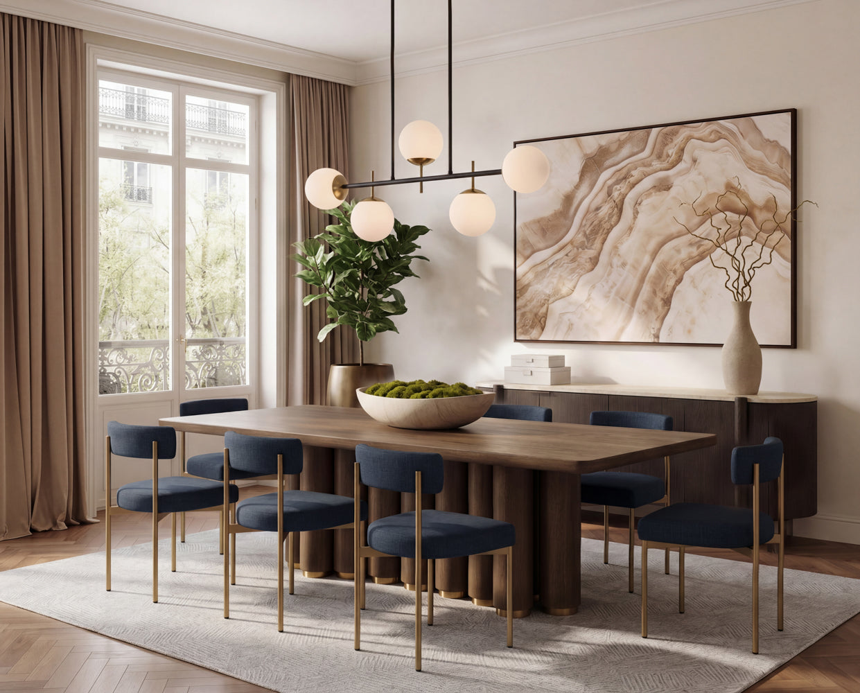 Seneca Dining Chair - Antique Brass