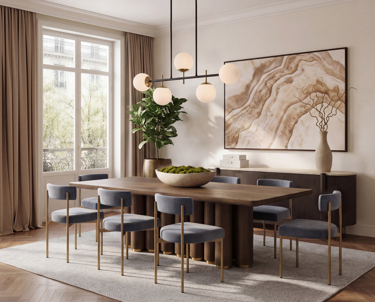 Seneca Dining Chair - Antique Brass