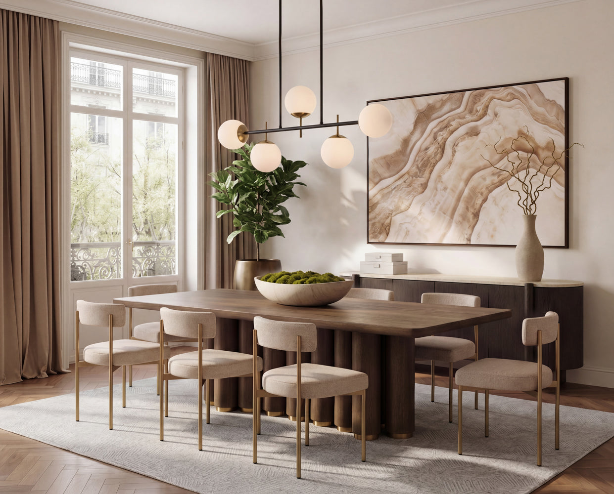 Seneca Dining Chair - Antique Brass