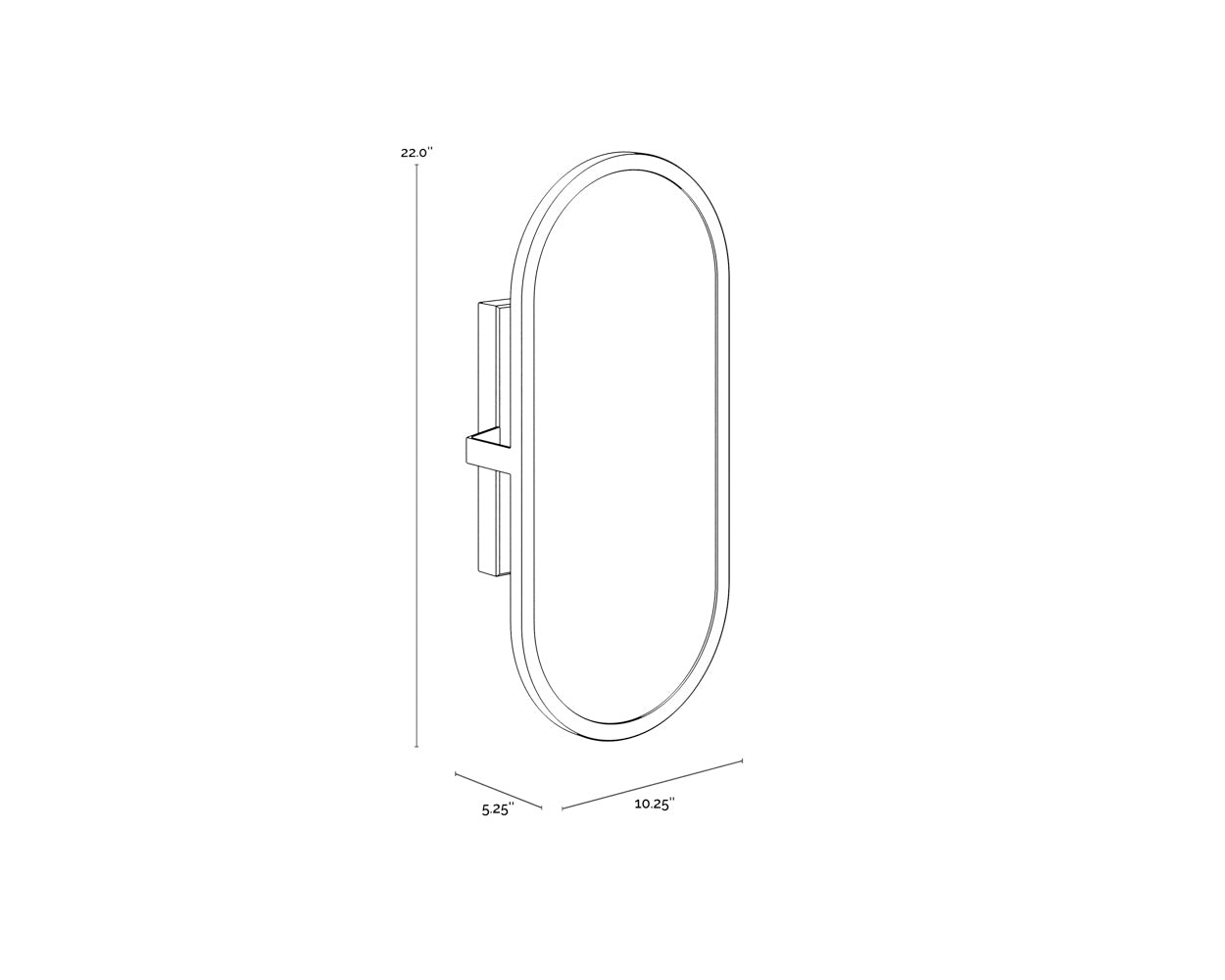 Sidra Sconce dimensions schematic