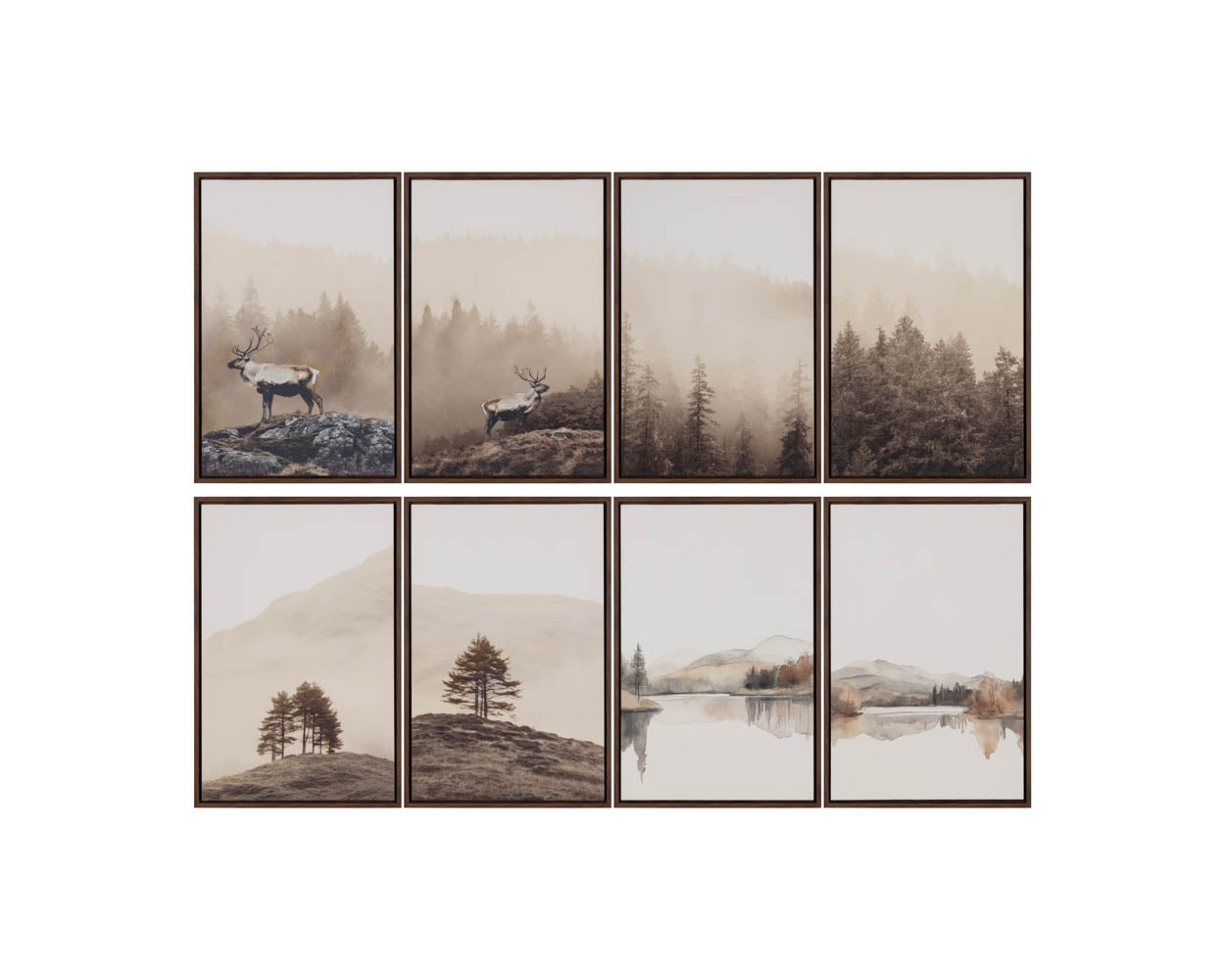 Silent Lake I - 20" X 30" - Brown Floater Frame