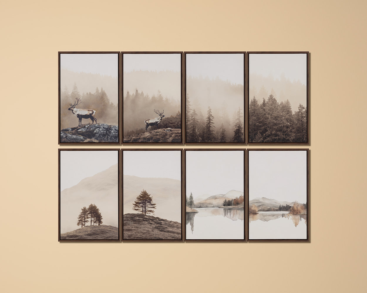 Silent Lake I - 20" X 30" - Brown Floater Frame