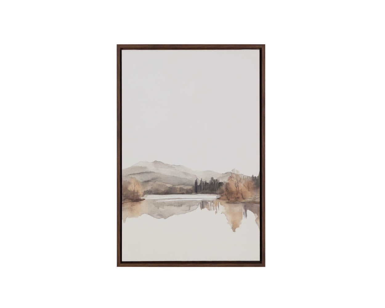 Silent Lake II - 20" X 30" - Brown Floater Frame