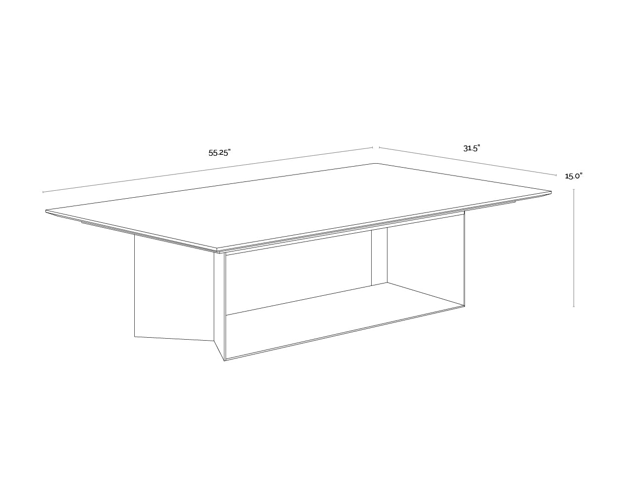 Soleen Coffee Table dimensions schematic