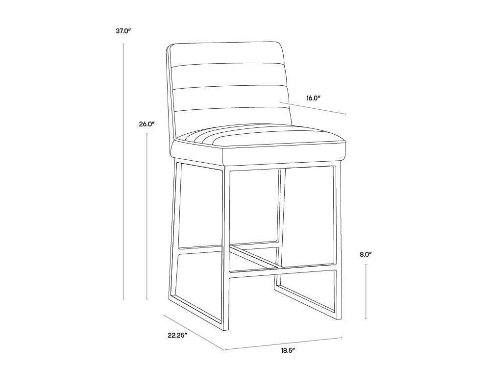 Spyros Counter Stool dimensions schematic