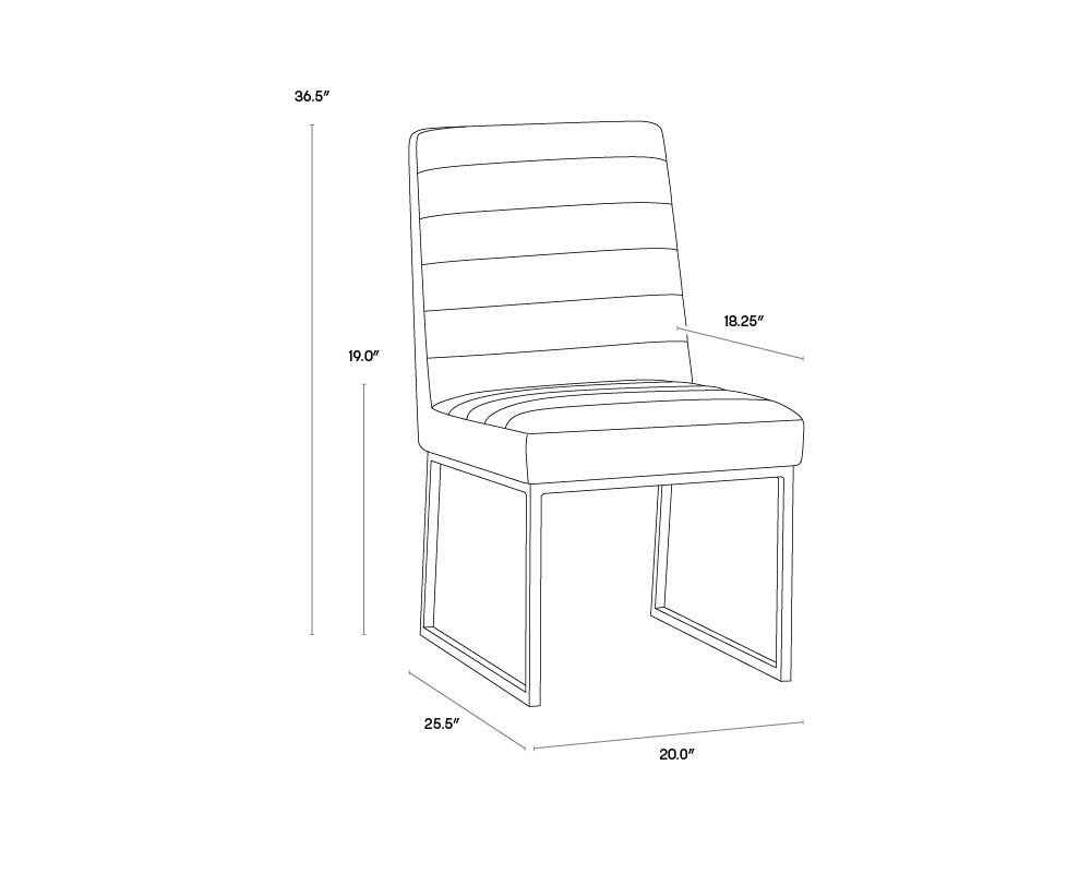 Spyros Dining Chair dimensions schematic