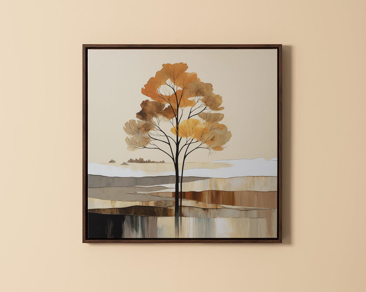 Still September - 30" X 30" - Brown Floater Frame
