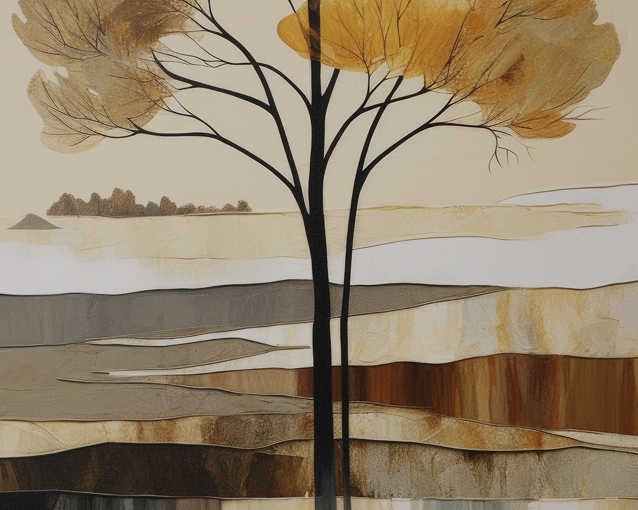Still September - 30" X 30" - Brown Floater Frame