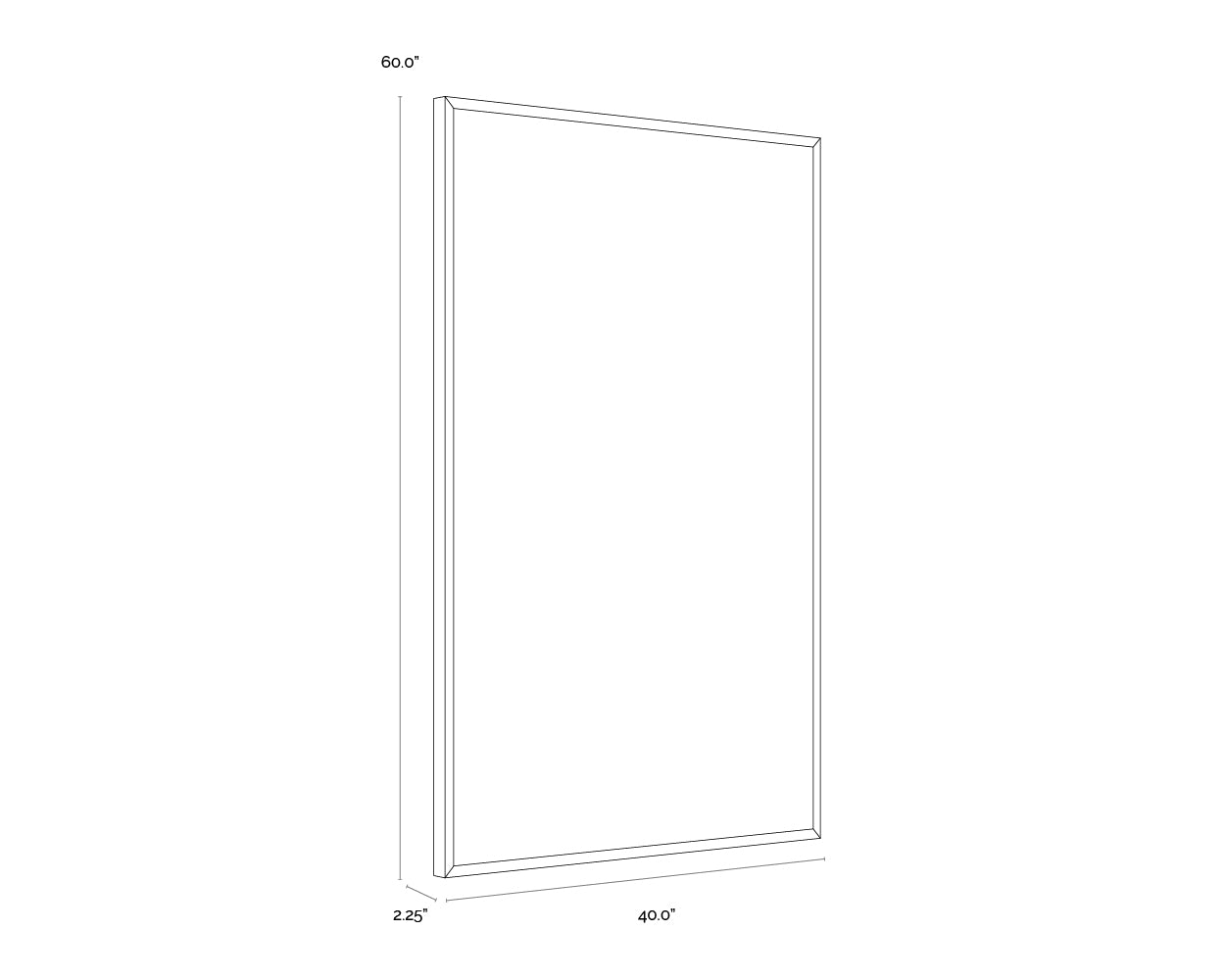 Strike A Pose I - 40" X 60" - Black Floater Frame dimensions schematic