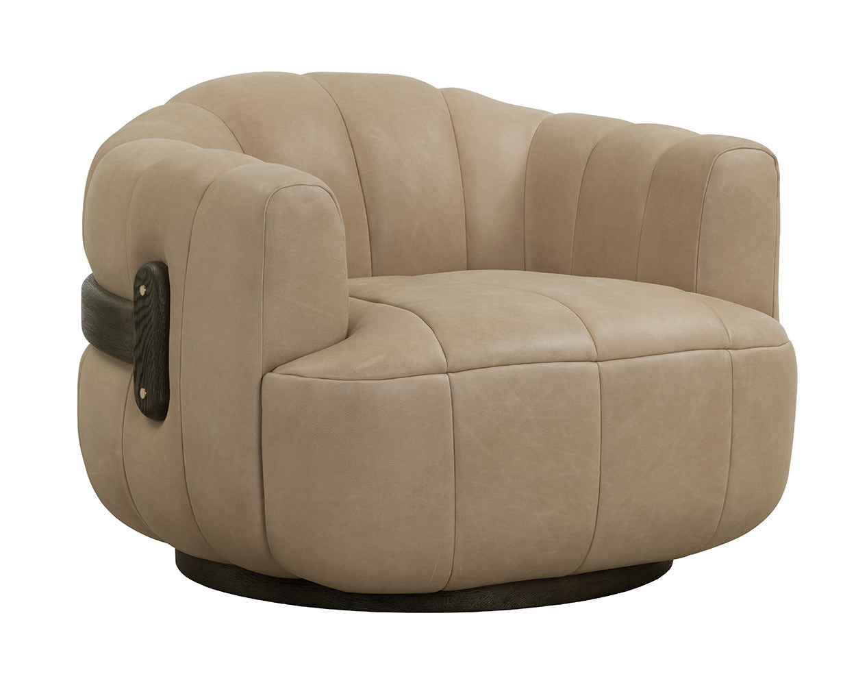 Tadeo Swivel Armchair - Dark Brown