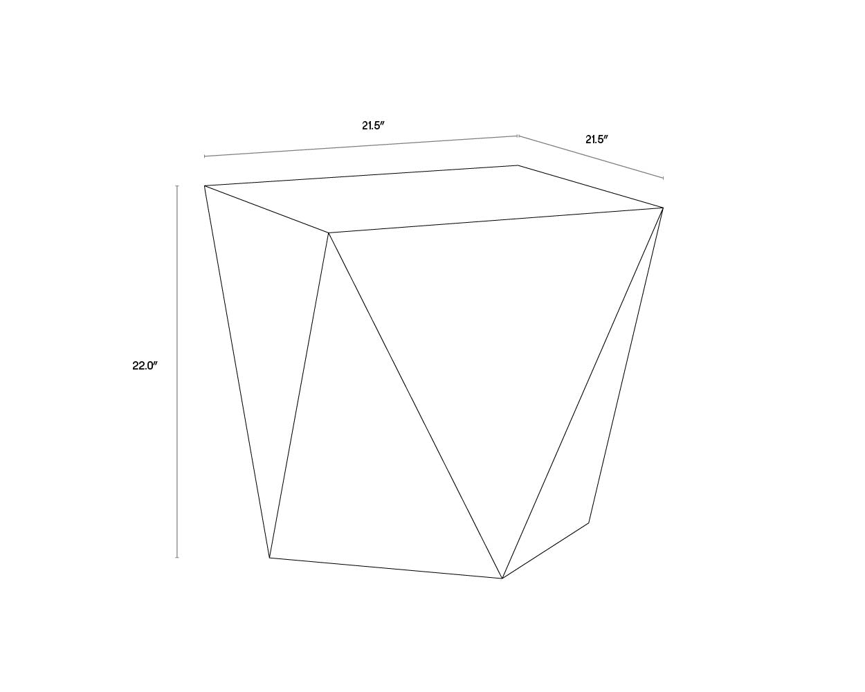 Timmons End Table dimensions schematic