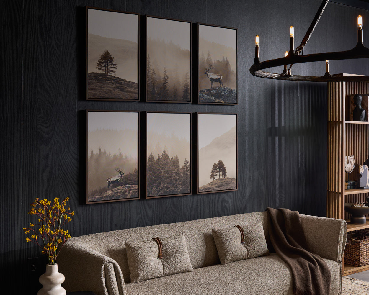 Together Alone I - 20" X 30" - Brown Floater Frame