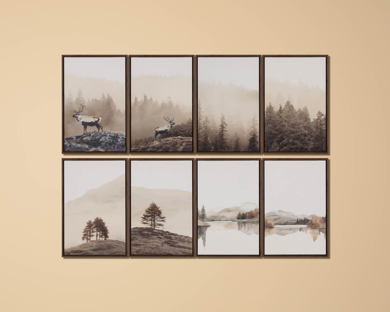 Together Alone I - 20" X 30" - Brown Floater Frame