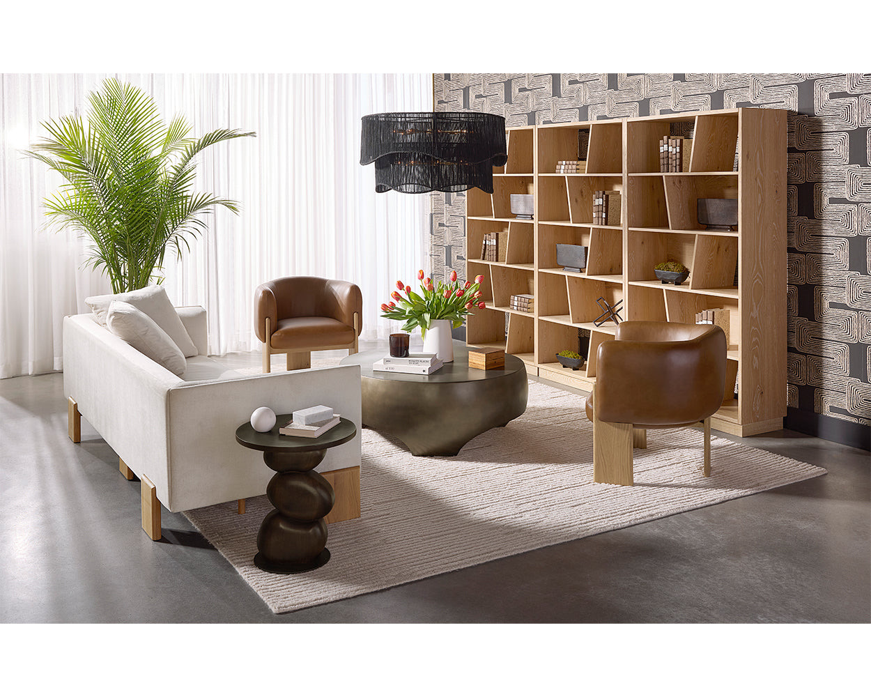 Trine Lounge Chair - Rustic Oak