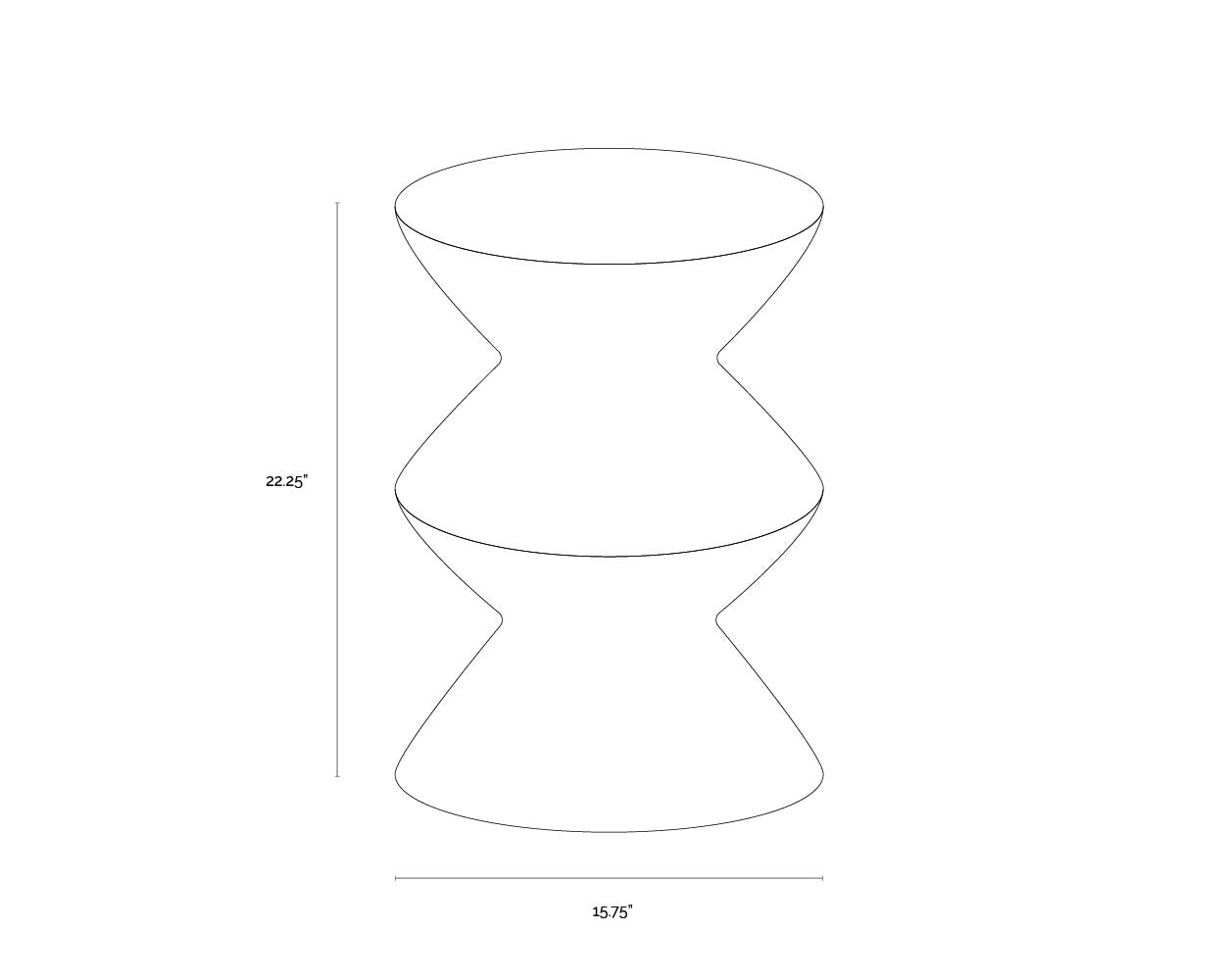 Union End Table dimensions schematic