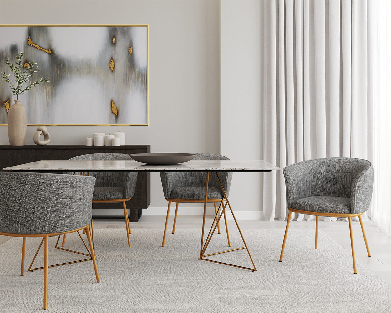 Water Marks - 72" X 48" - Gold Floater Frame