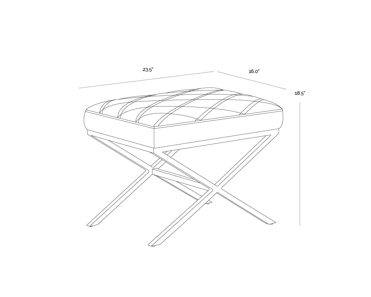 Wisconsin Stool dimensions schematic