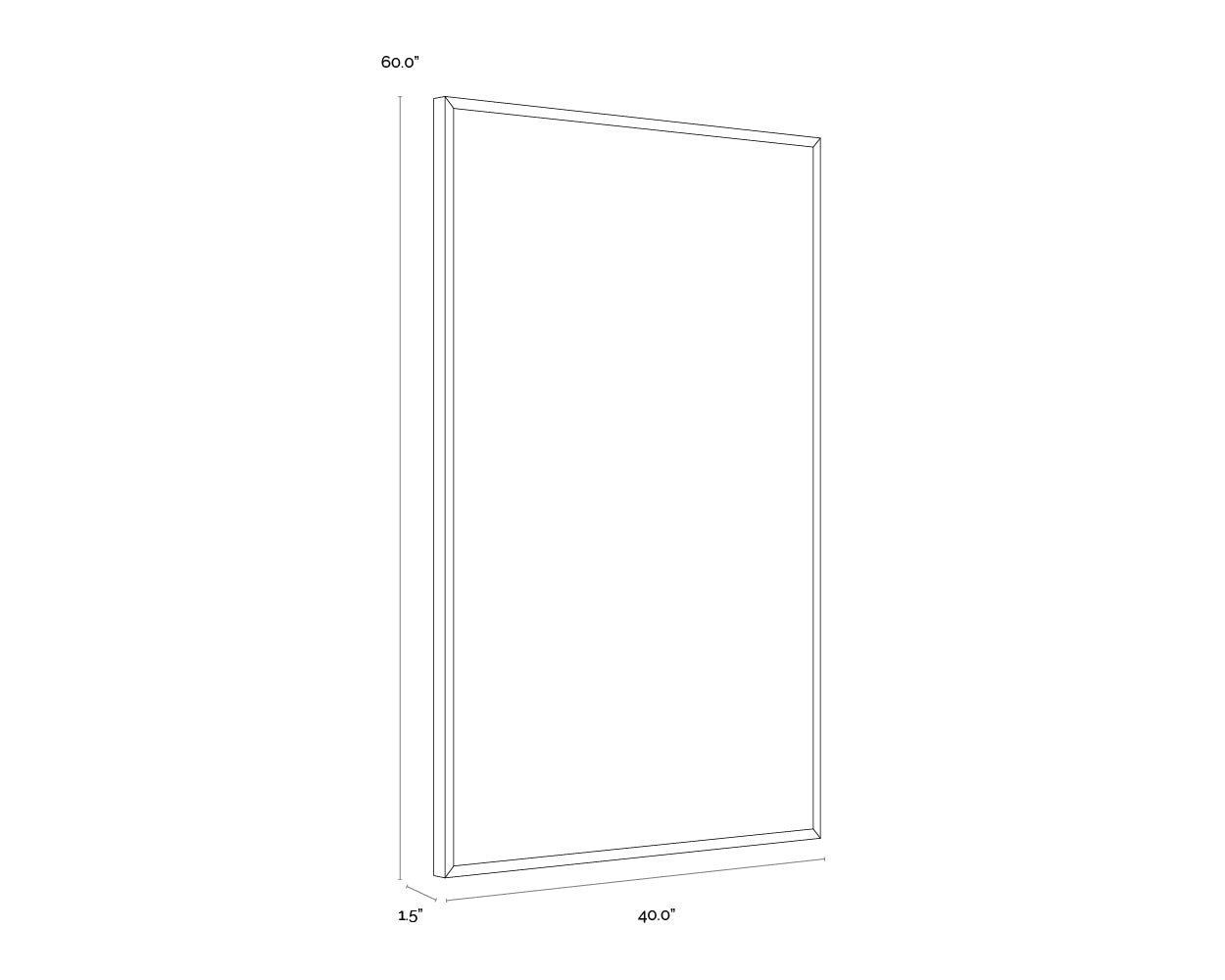 World Views - 40" X 60" - Natural Floater Frame dimensions schematic