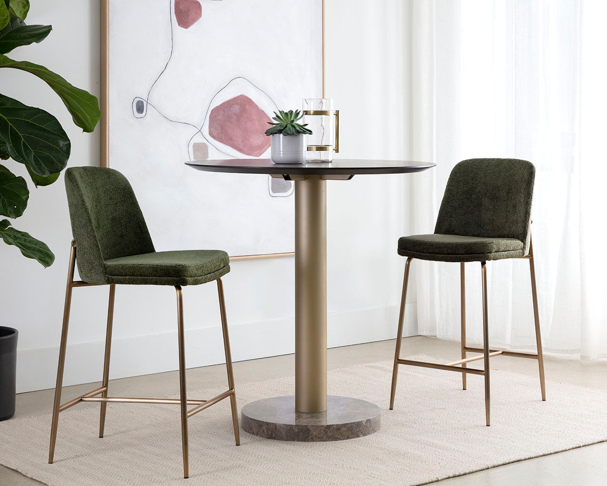 Zeke Counter Stool - Antique Brass